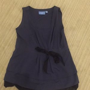 Vera Wang  blouse. Purplish- blue with black accent